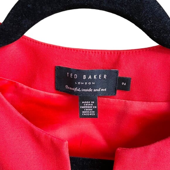 Ted Baker Red Zip-Front Dress - Picture 4 of 9